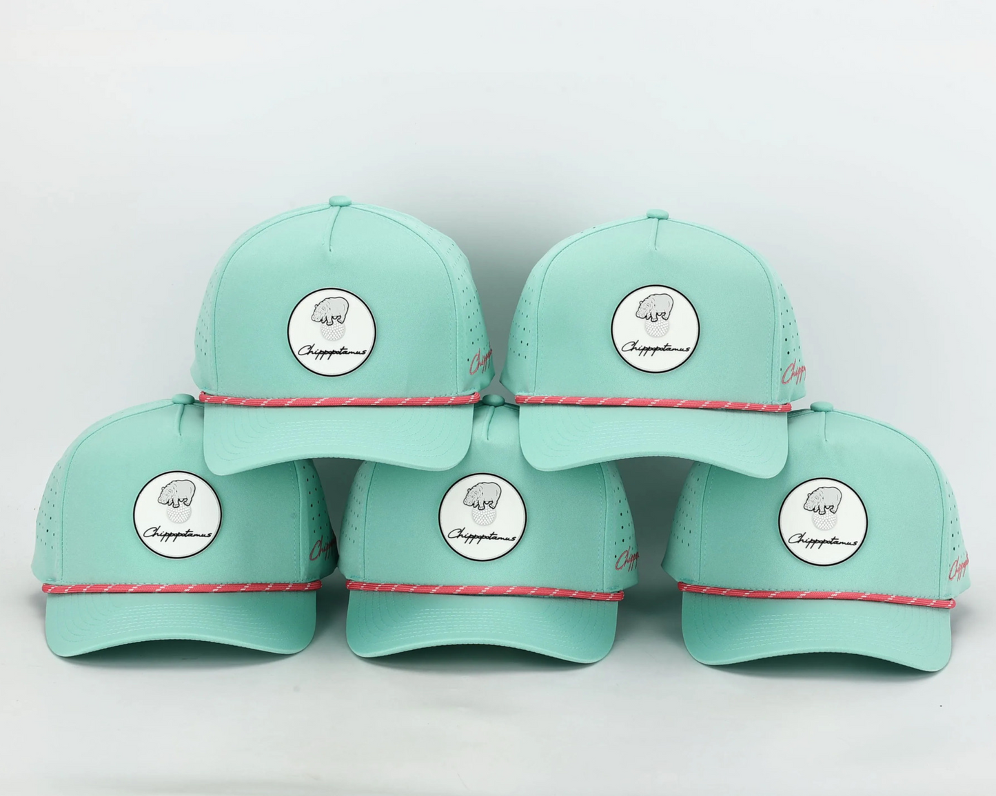 Mint Green Rope Hat - Chippopotamus Pink