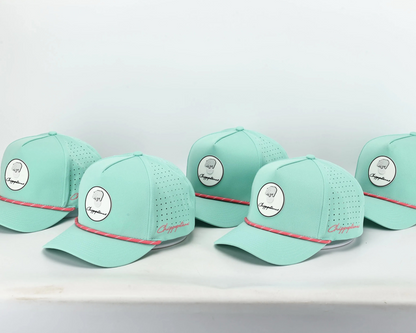 Mint Green Rope Hat - Chippopotamus Pink