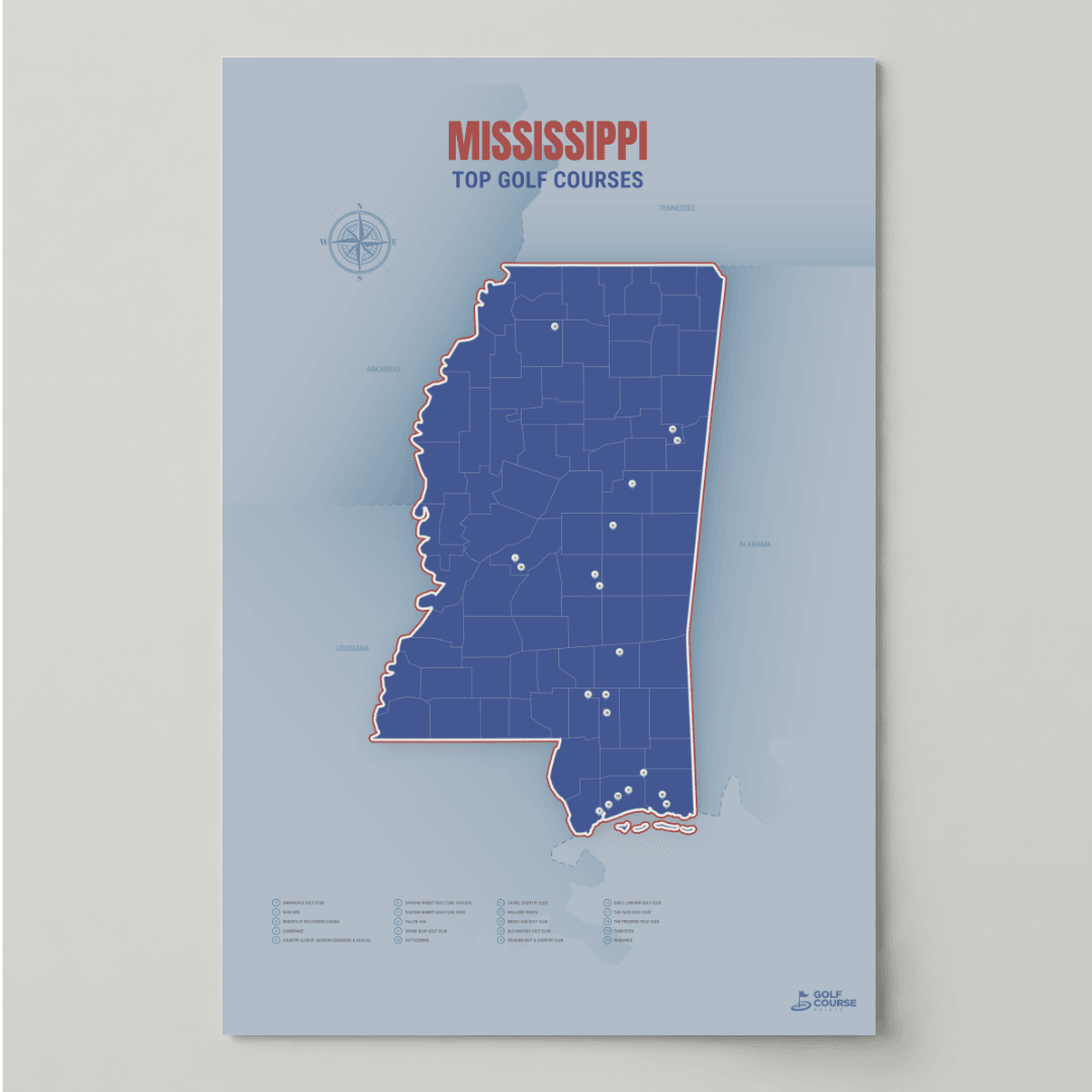 Map of Mississippi Golf Courses