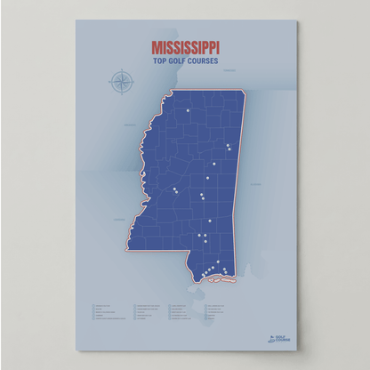 Map of Mississippi Golf Courses