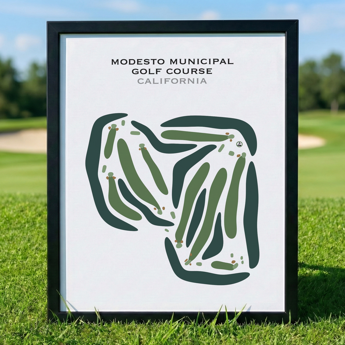 Modesto Municipal Golf Course, California - Printed Golf Courses
