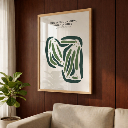 Modesto Municipal Golf Course, California - Printed Golf Courses