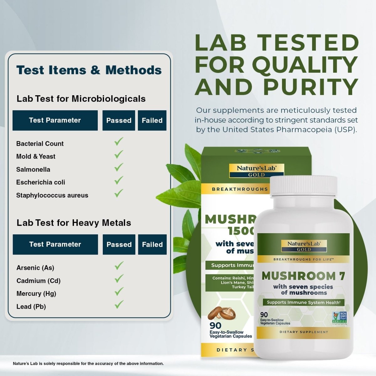 Nature's Lab Gold Mushroom 7 - 90 Capsules