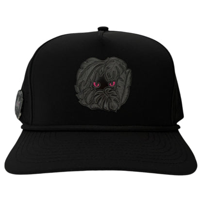 Night Stalker Golf Hat | Snapback Cap | Built-in Magnetic Ball Marker Holder + Marker Included | Adjustable | Animal Eyes Black