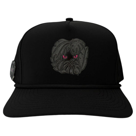 Night Stalker Golf Hat | Snapback Cap | Built-in Magnetic Ball Marker Holder + Marker Included | Adjustable | Animal Eyes Black