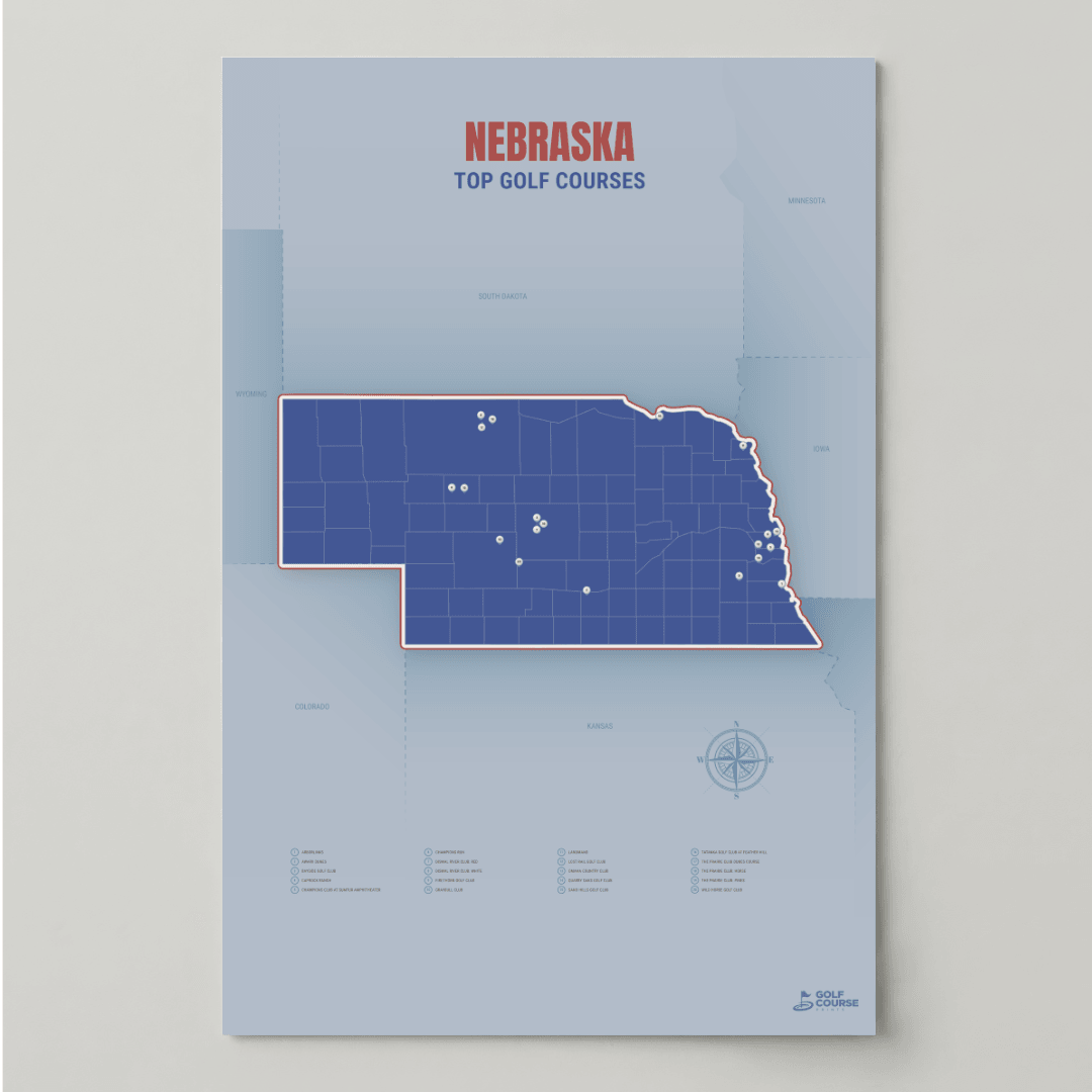 Map of Nebraska Golf Courses