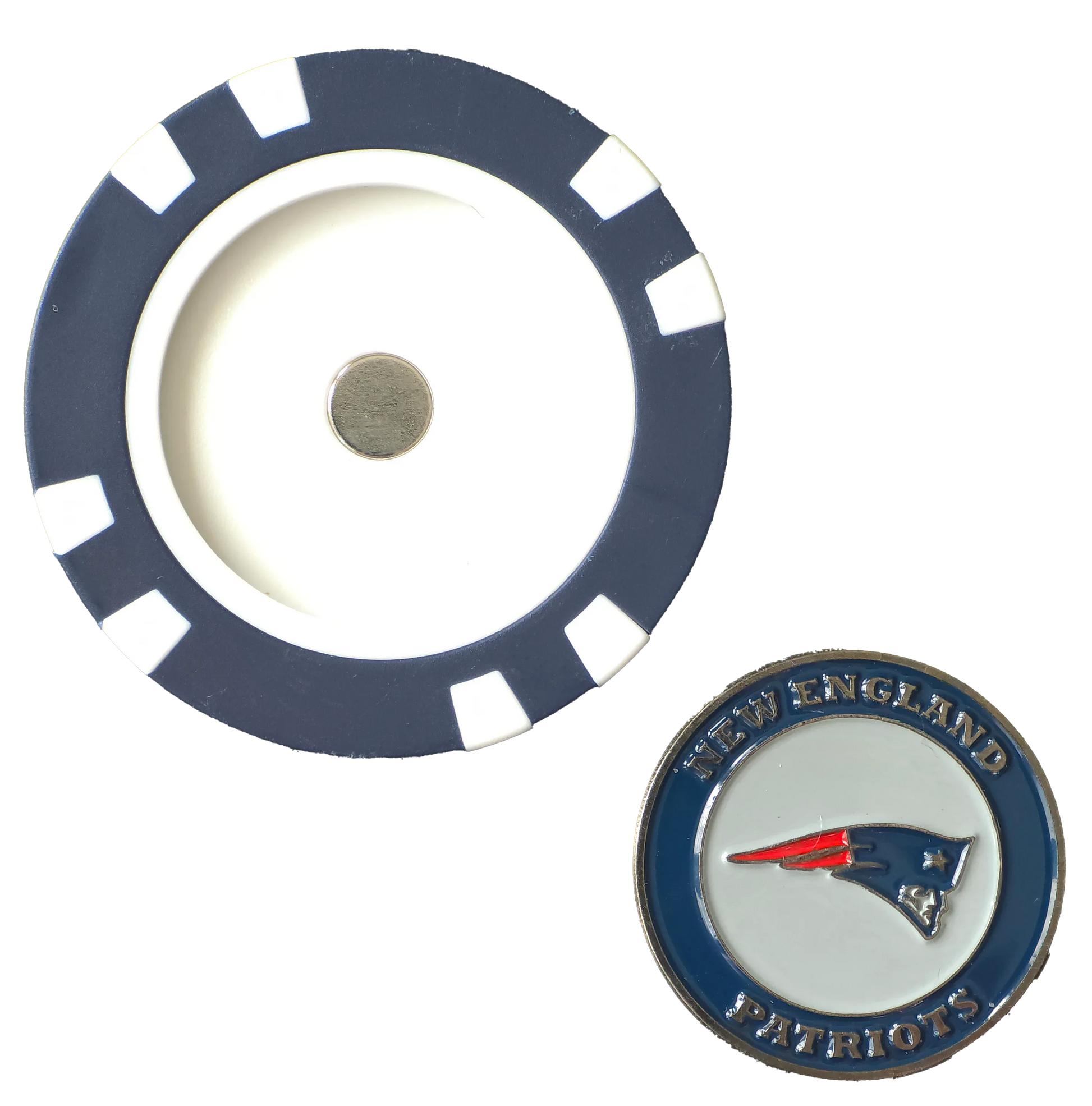Officially Licensed New England Patriots Poker Chip Ball Marker - GOLF LEAGUE
