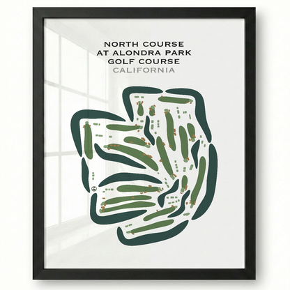 North at Alondra Park Golf Course, California - Printed Golf Courses