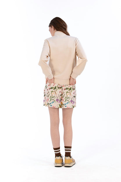 Mille Fleurs Notch Hem Skirt