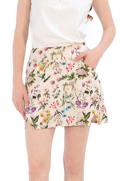 Mille Fleurs Notch Hem Skirt