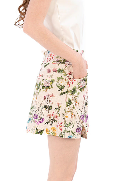 Mille Fleurs Notch Hem Skirt