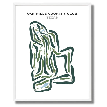 Oak Hills Country Club, Texas - Printed Golf Courses