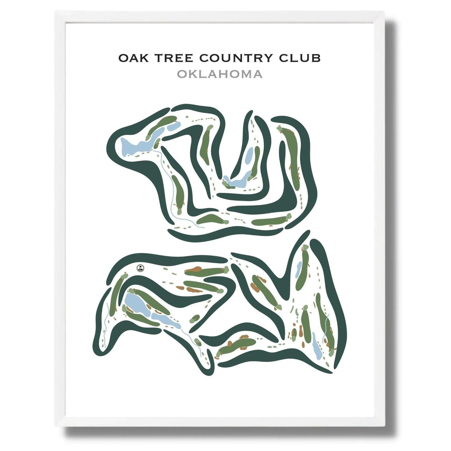 Oak tree Country Club, Oklahoma - Printed Golf Courses