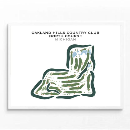 Oakland Hills Country Club North, Michigan - Printed Golf Courses