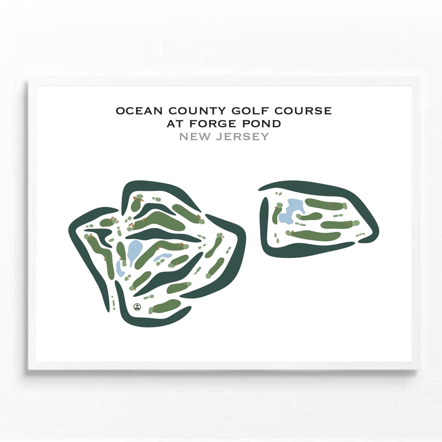 Ocean County Golf Course at Forge Pond, New Jersey - Printed Golf Courses