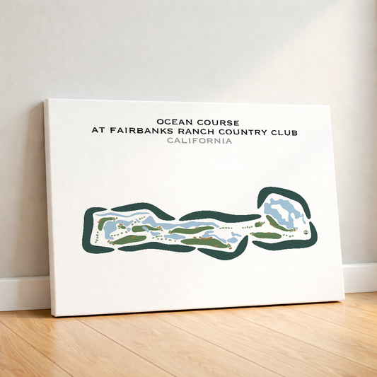 Ocean Course at Fairbanks Ranch Country Club, California - Printed Golf Courses