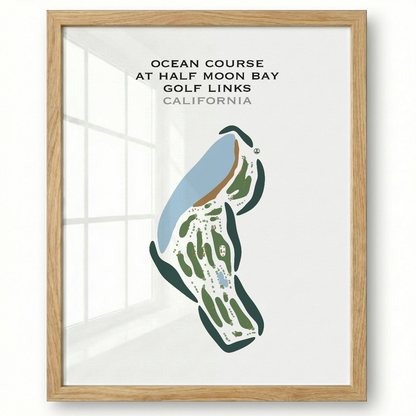 Ocean Course at Half Moon Bay Golf Links, California - Printed Golf Courses