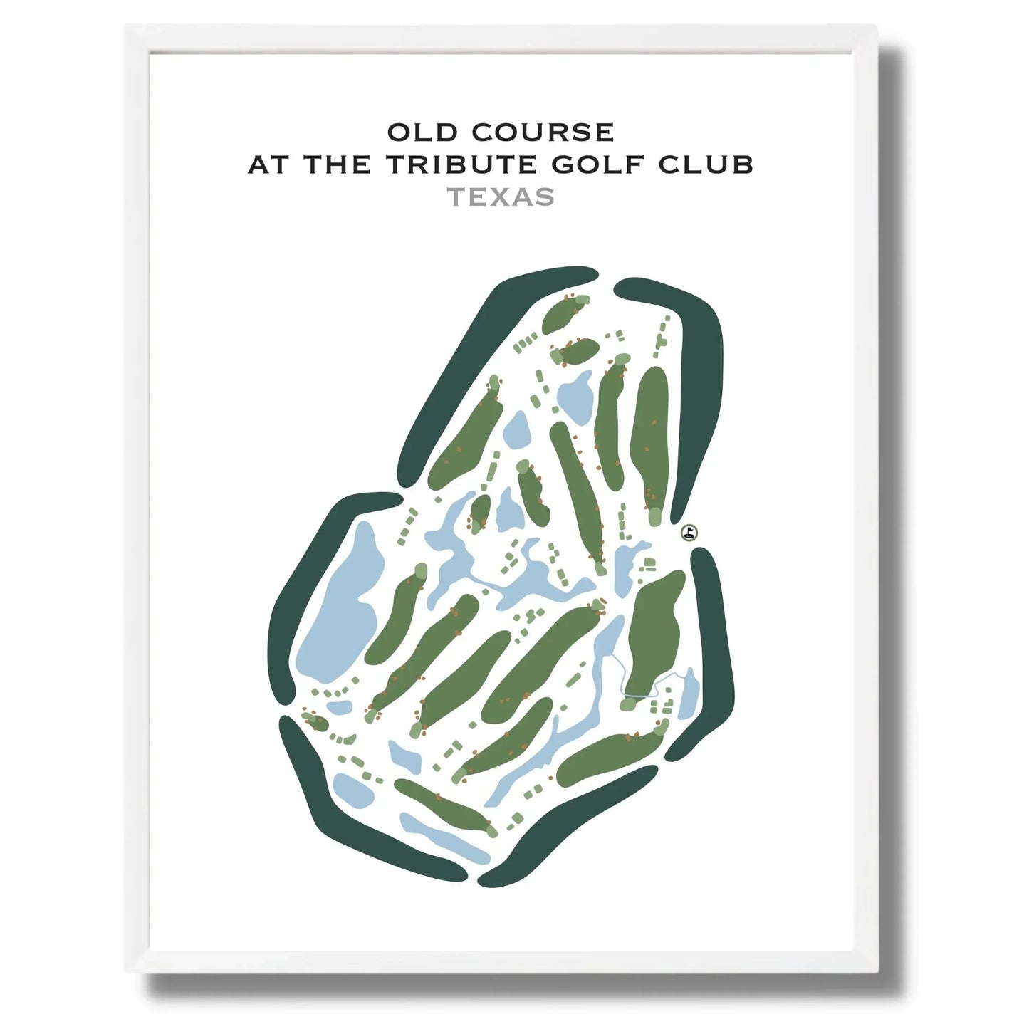 Old Course at The Tribute Golf Club, Texas - Printed Golf Courses