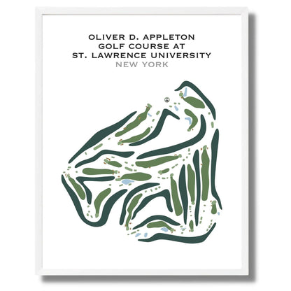 Oliver D. Appleton Golf Course at St. Lawrence University, New York - Printed Golf Course
