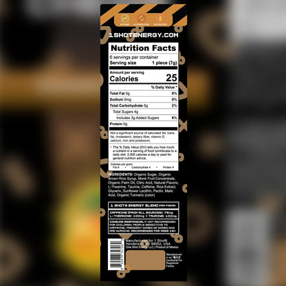 Orange Mango Energy Chews (6 Piece Sleeve)