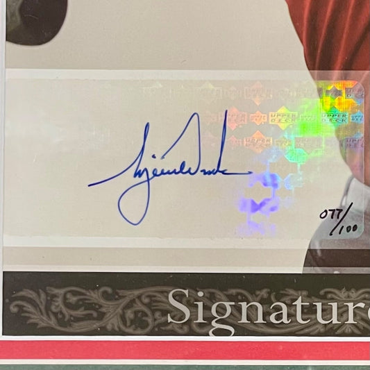 Tiger Woods Autographed Tiger Slam Deluxe Framed Piece - 2000 US Open, British Open, PGA Championship, 2001 Masters