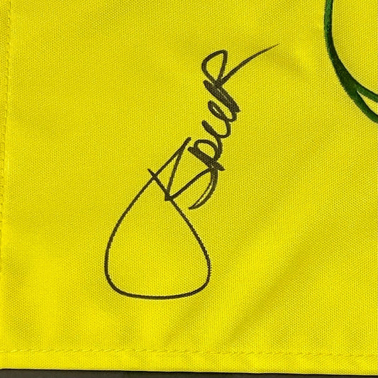 Jordan Spieth Autographed 2015 Masters Champion Deluxe Framed Flag Piece - JSA