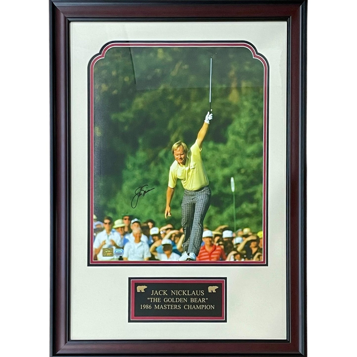 Jack Nicklaus Autographed Golf (1986 Masters) Deluxe Framed 16x20 Photo - Mounted Memories