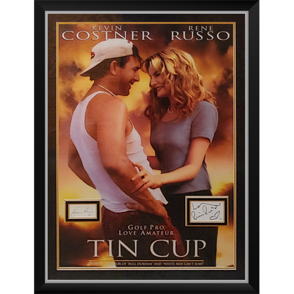 Tin Cup Full-Size Movie Poster Deluxe Framed with Kevin Costner And Rene Russo Autographs - JSA