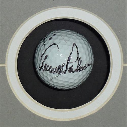 Jack Nicklaus, Arnold Palmer And Gary Player Autographed Golf Ball Shadowbox Deluxe Frame - JSA Full Letters