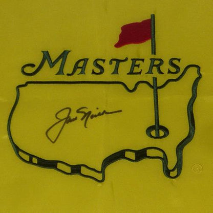 Jack Nicklaus Autographed Undated Masters Golf Pin Flag Deluxe Framed with Nameplate and Ball Markers - JSA