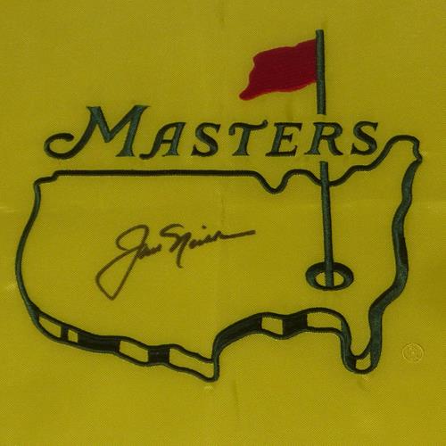Jack Nicklaus Autographed Undated Masters Golf Pin Flag Deluxe Framed with Nameplate and Ball Markers - JSA