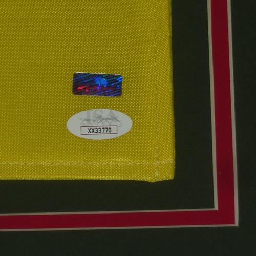 Jack Nicklaus Autographed Undated Masters Golf Pin Flag Deluxe Framed with Nameplate and Ball Markers - JSA