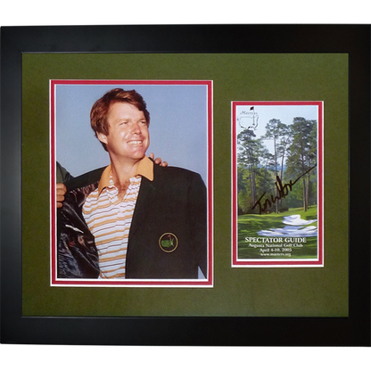 Tom Watson Autographed Masters Spectator Guide Deluxe Framed with Green Jacket 8x10 Photo - JSA