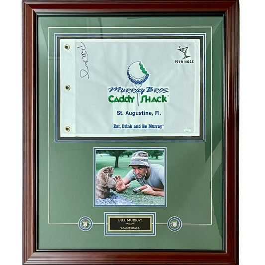 Bill Murray Autographed Murray Bros Caddyshack Deluxe Framed Golf Pin Flag - JSA LOA