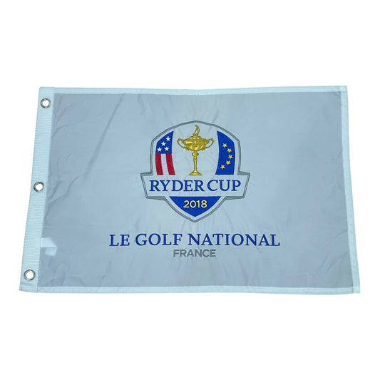 2018 Ryder Cup Le Golf National (White Embroidered) Unsigned Golf Pin Flag - Team Europe Champion