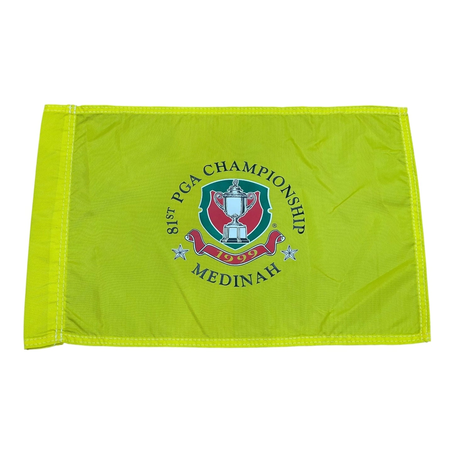 1999 PGA Championship Medinah (Yellow) Unsigned Golf Pin Flag - Tiger Woods Champion