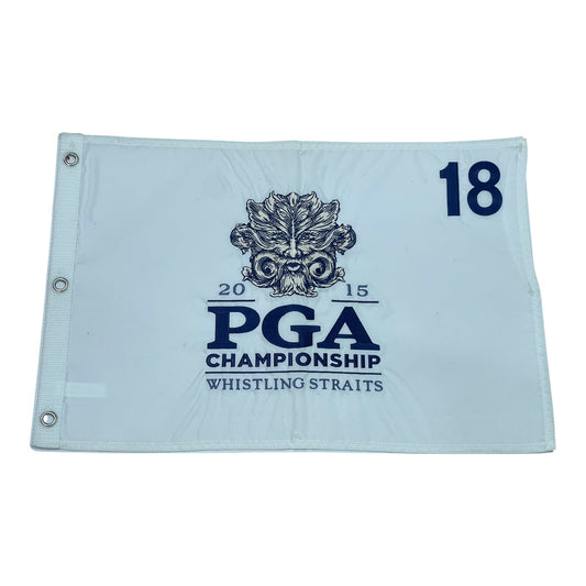 2015 PGA Championship Whistling Straits (White Embroidered) Unsigned Golf Pin Flag - Jason Day Champion