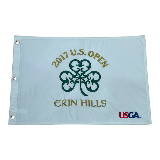 2017 U.S. Open Erin Hills (White Embroidered) Unsigned Golf Pin Flag - Brooks Koepka Champion