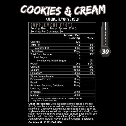 POST_HUSTLE_COOKIES_CREAM_Supplement_Facts - GOLF LEAGUE