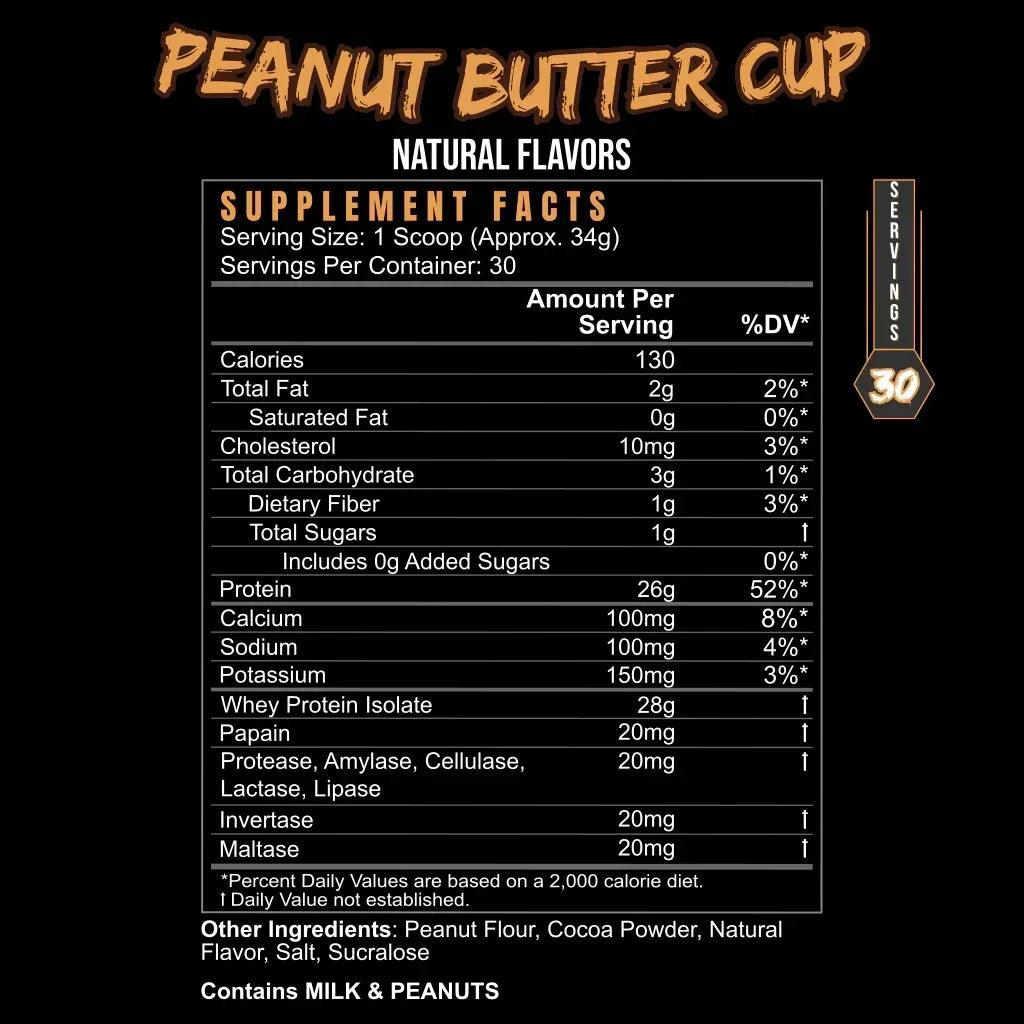 POST_HUSTLE_PEANUT_BUTTER_CUP_Supplement_Facts - GOLF LEAGUE