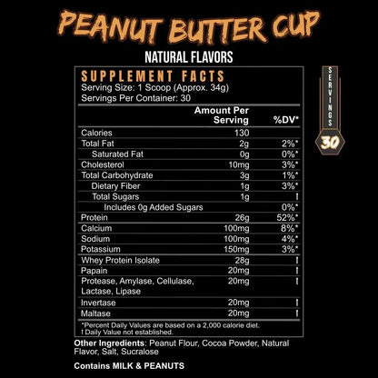 POST_HUSTLE_PEANUT_BUTTER_CUP_Supplement_Facts - GOLF LEAGUE