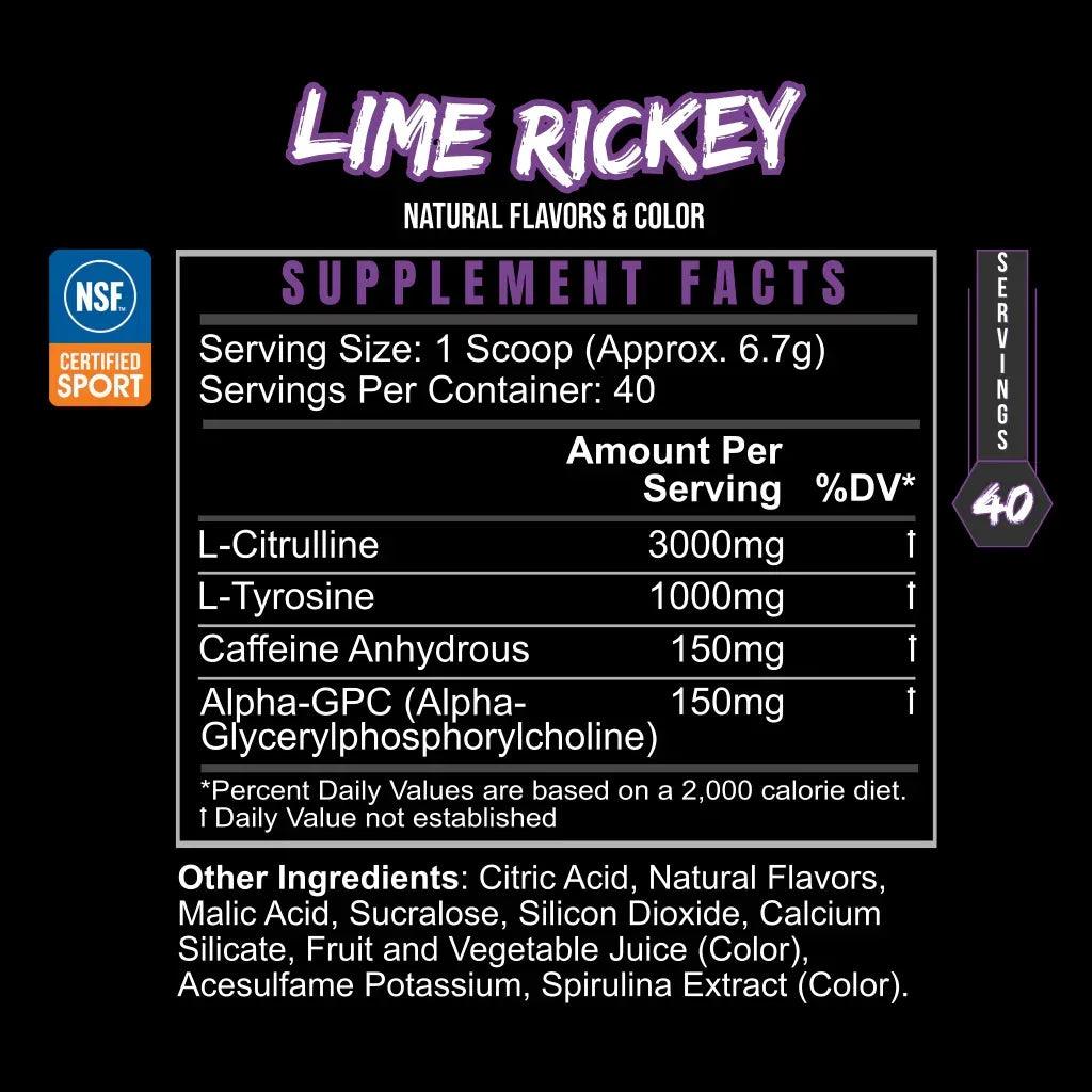 PRE_GAME_LIME_RICKEY_Supplement_Facts_NSF_Certified_for_Sport - GOLF LEAGUE