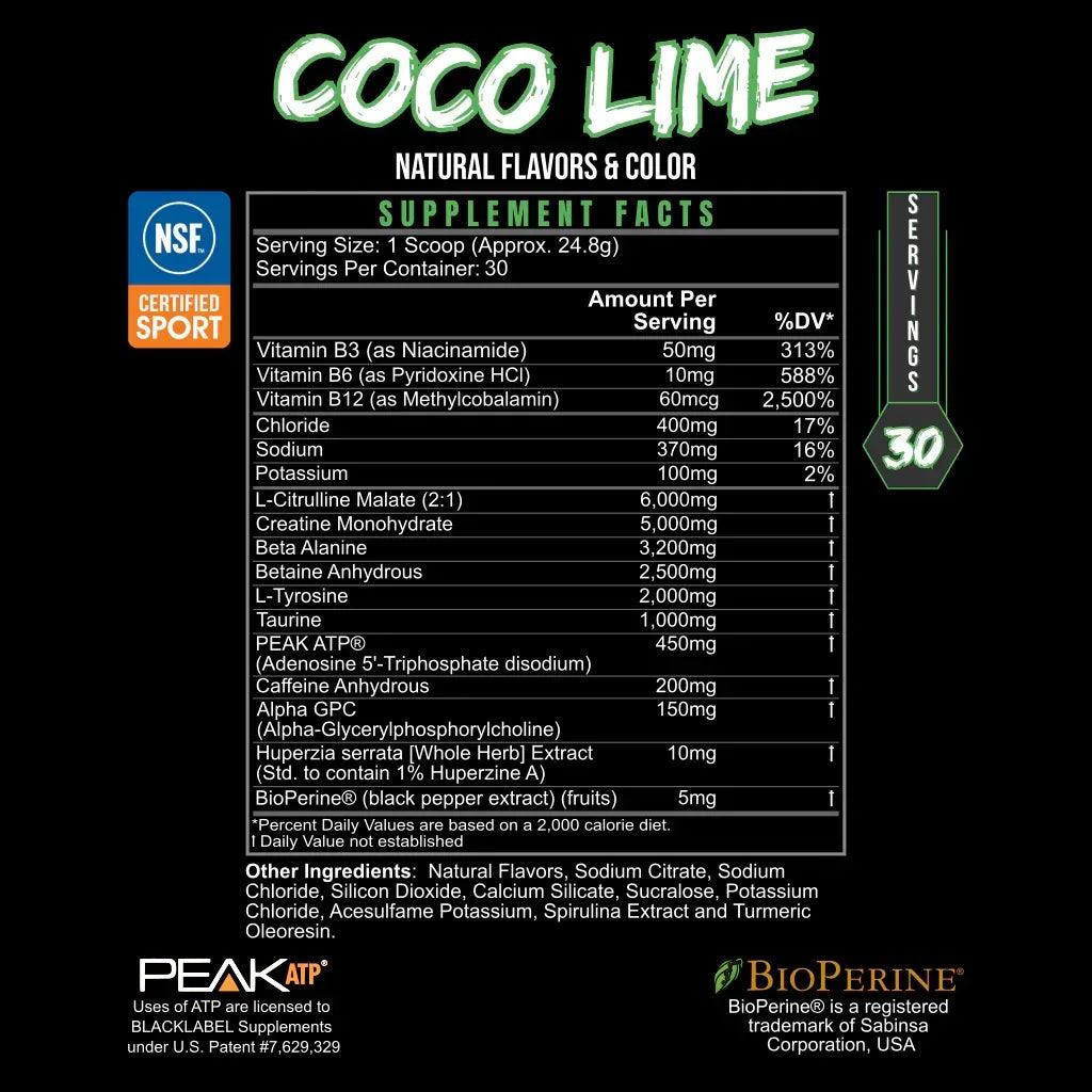 PRE_HUSTLE_COCO_LIME_Supplement_Facts_NSF_Certified_for_Sport - GOLF LEAGUE