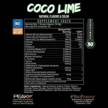 PRE_HUSTLE_COCO_LIME_Supplement_Facts_NSF_Certified_for_Sport - GOLF LEAGUE