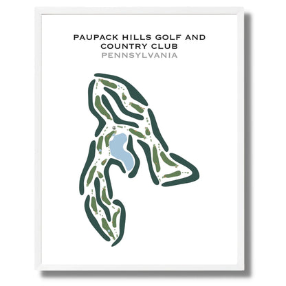 Paupack Hills Golf & Country Club, Pennsylvania - Printed Golf Courses