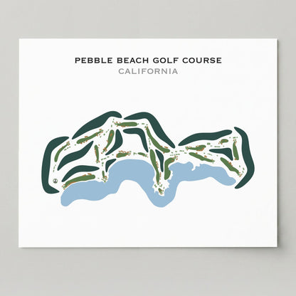 Pebble Beach Golf Links, California - Printed Golf Course
