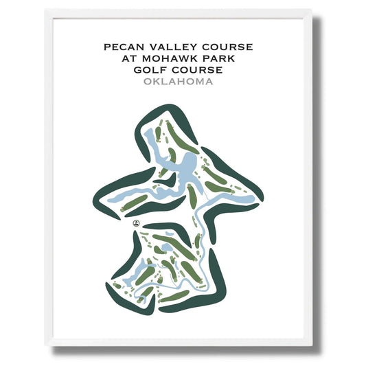 Pecan Valley Course at Mohawk Park Golf Course, Oklahoma - Printed Golf Courses