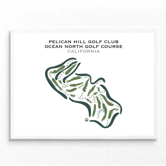 Pelican Hill Golf Club Ocean North Golf Course, California - Printed Golf Courses