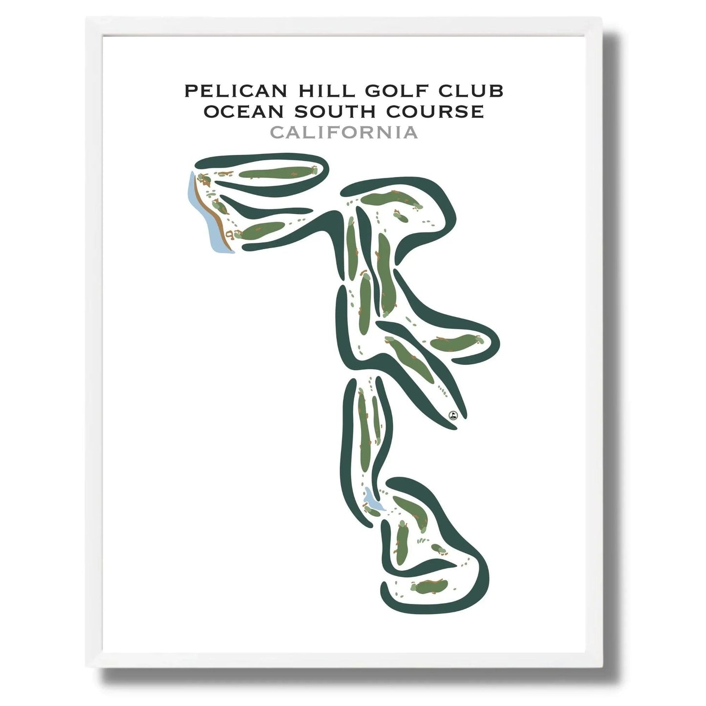 Pelican Hill Golf Club Ocean South Golf Course, California - Printed Golf Courses
