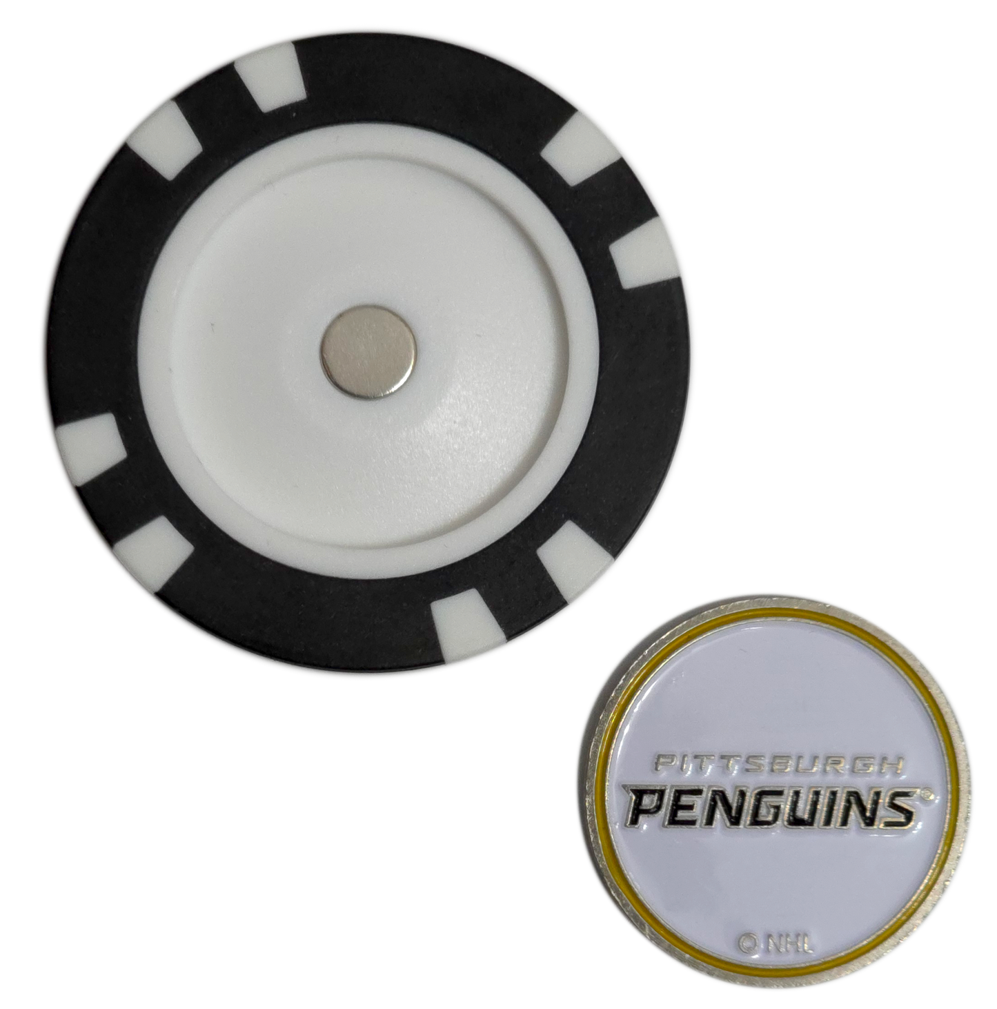 Officially Licensed Pittsburgh Penguins Poker Chip Golf Ball Marker